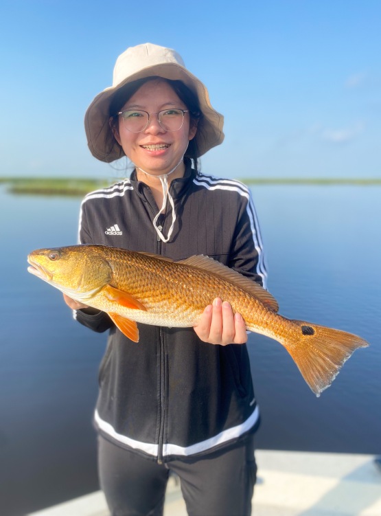 Rui Chen with her first redfish
